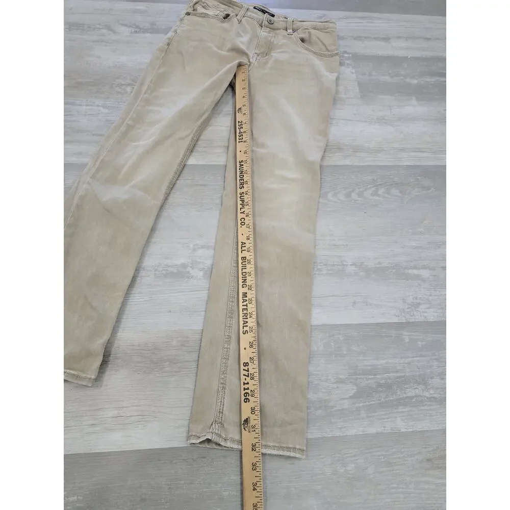 BKE Jake Straight Leg Khaki Pants Mens 33x32 Tan Denim Stretch Buckle